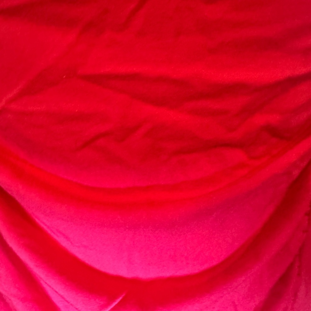 Ruby Ribbon Red/Pink Ruched Square-Neck 3/4 Sleeve Top Size L - Picture 4 of 16